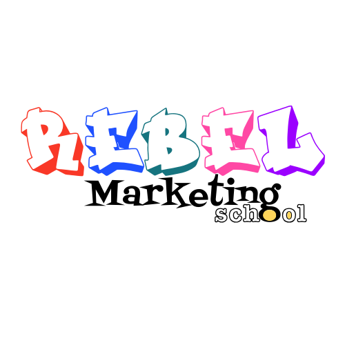 logo for rebel marketing school
